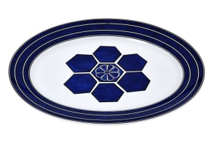 Arielle de Brichambaut; Bleus d'Ailleurs platter for Hermes