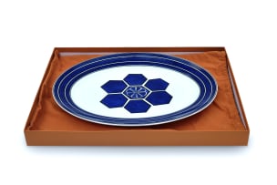 Arielle de Brichambaut; Bleus d'Ailleurs platter for Hermes