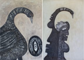 Alioune Diouf; The Egg of the Spirit #2, diptych