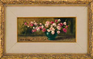 Otto Klar; Carnations in a Green Bowl