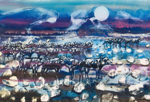 Gordon Vorster; Landscape with Wildebeeste