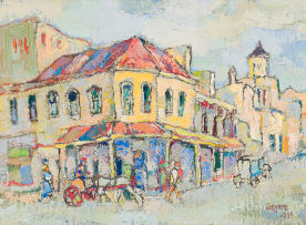 Gregoire Boonzaier; My Ateljee - h/v Plein + Leilie Str. Kaapstad 1940-1945 (My Studio - h/v Plein + Leilie Str. Cape Town 1940-1945)