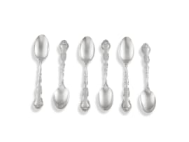 Six Edward VII silver Strasbourg pattern teaspoons, Gorham Manufacturing & Co, Birmingham, 1904