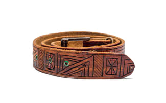 Peter Clarke; Leather Belt with Abstract Geometric Patterns