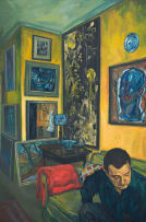 Jan du Toit; Self Portrait with the Art of Christo Coetzee