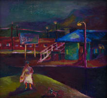 Tyrone Errol Appollis; Street Scene with Figure and Dog