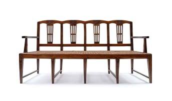 A Cape Neo-classical stinkwood, teak and fruitwood rusbank, early 19th century