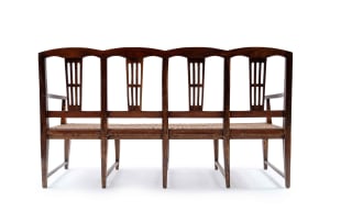 A Cape Neo-classical stinkwood, teak and fruitwood rusbank, early 19th century