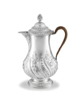 A George III silver hot water jug, S C Younge & Co, Sheffield, 1818