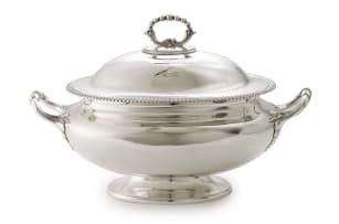 A silver-plated soup tureen, Waterhouse, Dublin