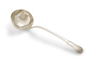 A George III silver 'Shell and Thread' pattern soup ladle, William Eley I & William Fearn, London, 1807