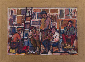 Kenneth Baker; Workers Sitting beside a Ladder