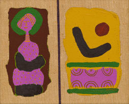 Walter Battiss; Abstract Composition with Figure in Pink