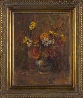 Adriaan Boshoff; Zinnias in a Vase