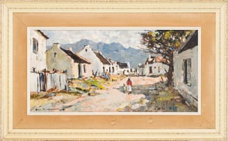 Don (Donald James) Madge; Street Scene with Figures and Cape Cottages