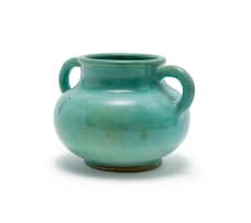 Linn Ware; Two-handled bulbous vase