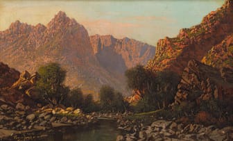 Tinus de Jongh; Mountainous Landscape