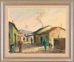 Carlo Sdoya; Street Scene with Figures