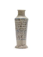 Hylton Nel; Vase with text and chicken feet motif