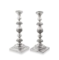 A pair of Victorian silver candlesticks, Maurice Freeman, 1890