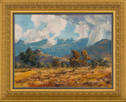 Otto Klar; Landscape with Trees and Distant Mountains