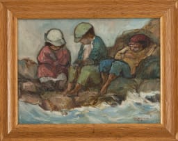 Amos Langdown; Three Children Fishing