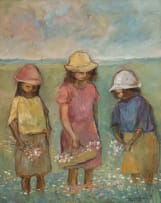 Amos Langdown; Children Picking Flowers
