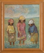Amos Langdown; Children Picking Flowers