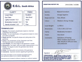 Orange sapphire pendant