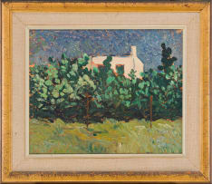 Philip Erskine; Landscape with prickly pear trees and House