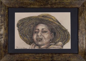 François Krige; Portrait of a Boy in a Large Hat