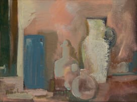 Carl Büchner; Still Life with Ceramic Vessels