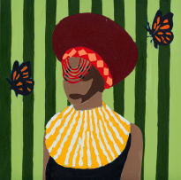 Meshack 'Shakes' Tembani; Untitled (Portrait with Butterflies)