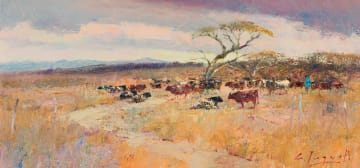 Christopher Tugwell; Landscape with Cattle Herder