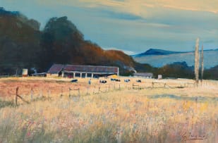 Christopher Tugwell; Farm Buildings with Cattle
