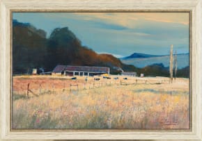 Christopher Tugwell; Farm Buildings with Cattle