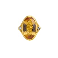 Citrine and diamond ring