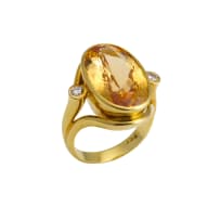 Citrine and diamond ring