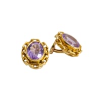 Gold amethyst necklace and earring set