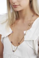 Gold amethyst necklace and earring set