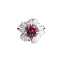 Ruby and diamond cocktail ring