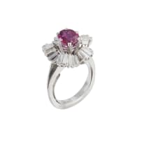 Ruby and diamond cocktail ring