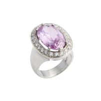 Kunzite and diamond ring