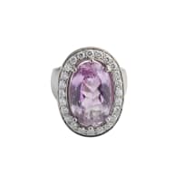 Kunzite and diamond ring