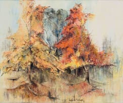 Frederike Stokhuyzen; Autumn Landscape with Trees