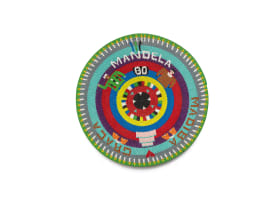 Bheki Dlamini; A Zulu figural telephone wire basket, Mandela