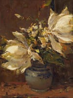 Adriaan Boshoff; Magnolia Blossoms in a Ginger Jar