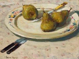 Adriaan Boshoff; Still Life with Pears and Knives