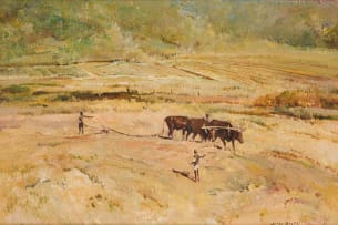 Errol Boyley; A Team of Oxen, Ploughing
