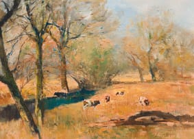 Errol Boyley; Cattle by a Stream
